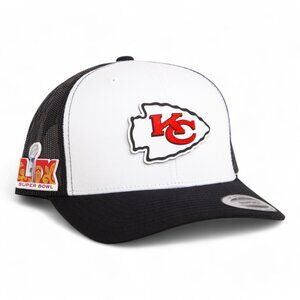 Kansas City Chiefs Super Bowl LIX 3D YP Snapback Trucker Hat- Black/ WHT/ Black